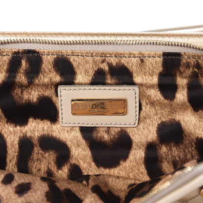 Dolce & Gabbana Satin Quilted Chain Clutch Light Gold 5 of 9