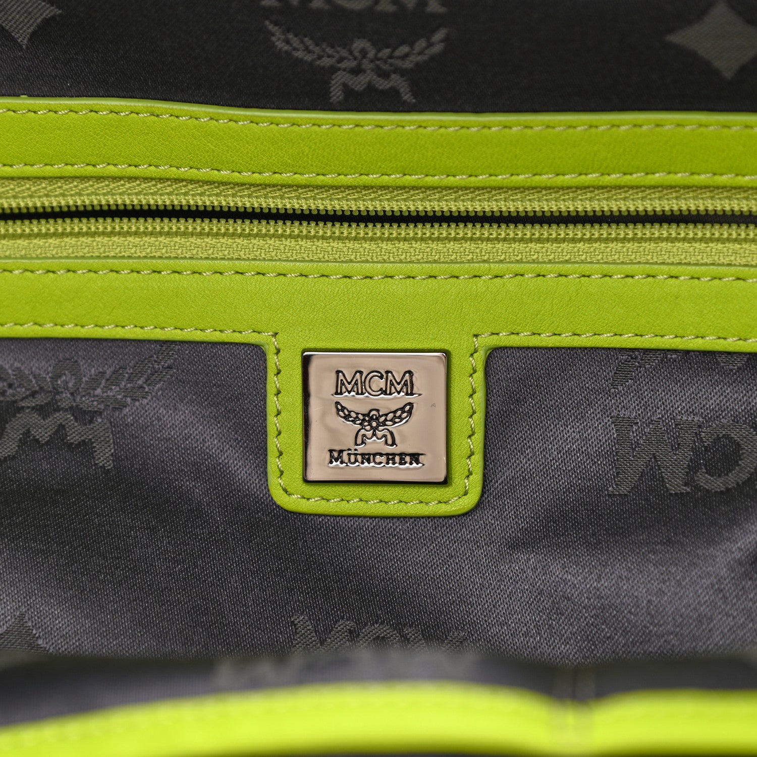 MCM Visetos Crown Stud Medium Stark Backpack Green 7 of 12