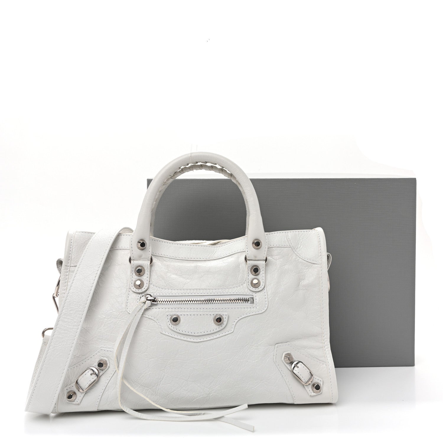 Balenciaga Agneau Arena Silver Hardware Small Le City Optic White 11 of 11