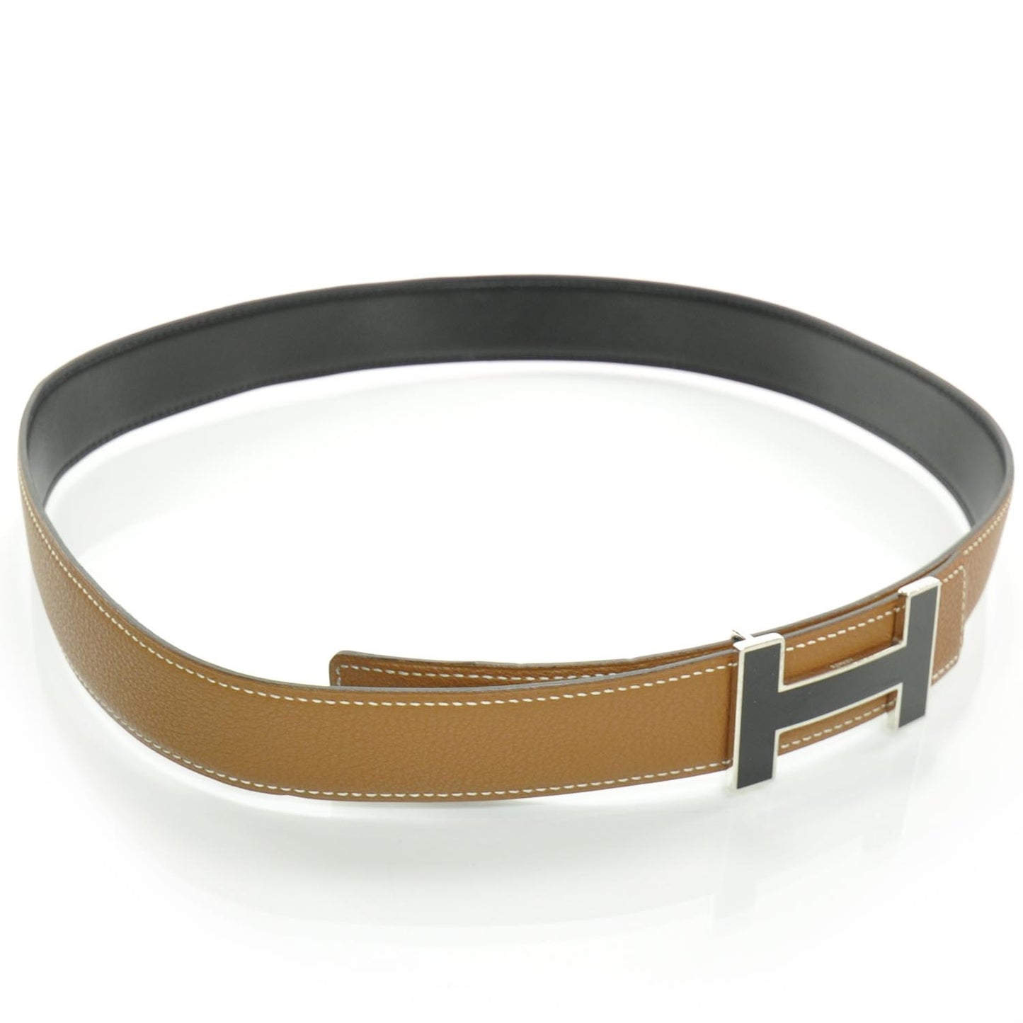 Leather Enamel H Reversible Belt 85