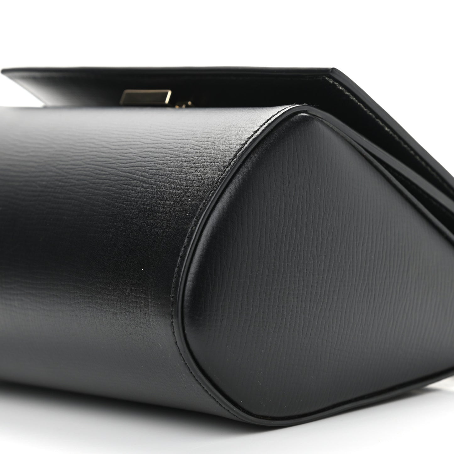 Textured Calfskin Mini Pandora Box Chain Crossbody Bag Black