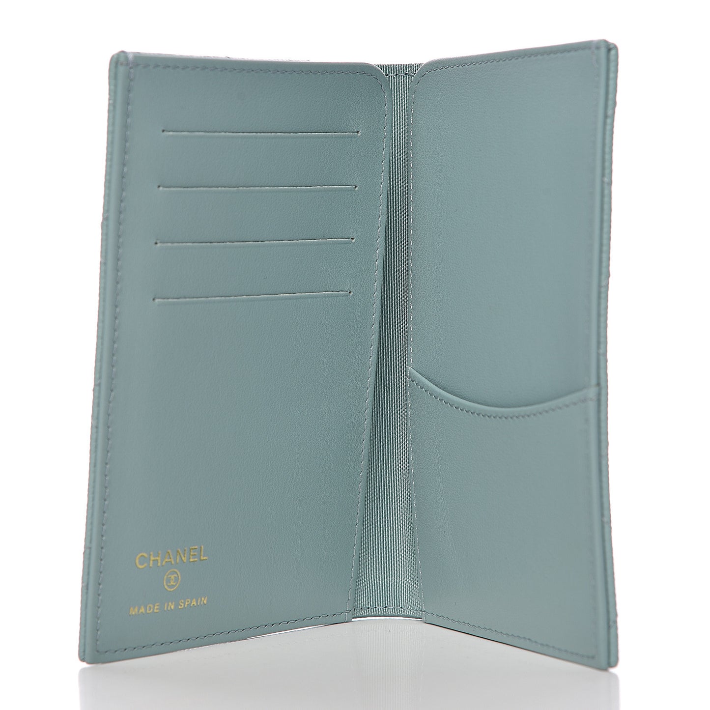 Caviar Quilted Passport Holder Blue