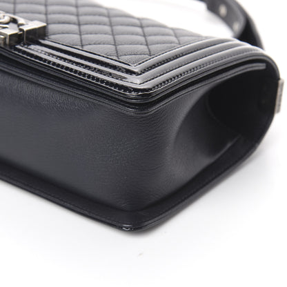 Chanel Goatskin Quilted Patent Medium Duo Boy Flap Dark Blue 8 of 8