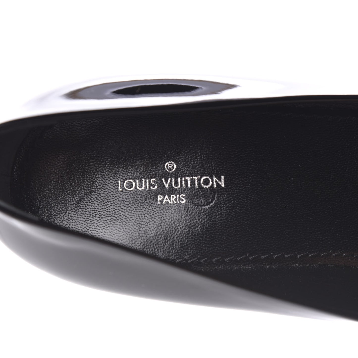 LOUIS VUITTON Patent Calfskin Madeleine Pumps 38.5 Black