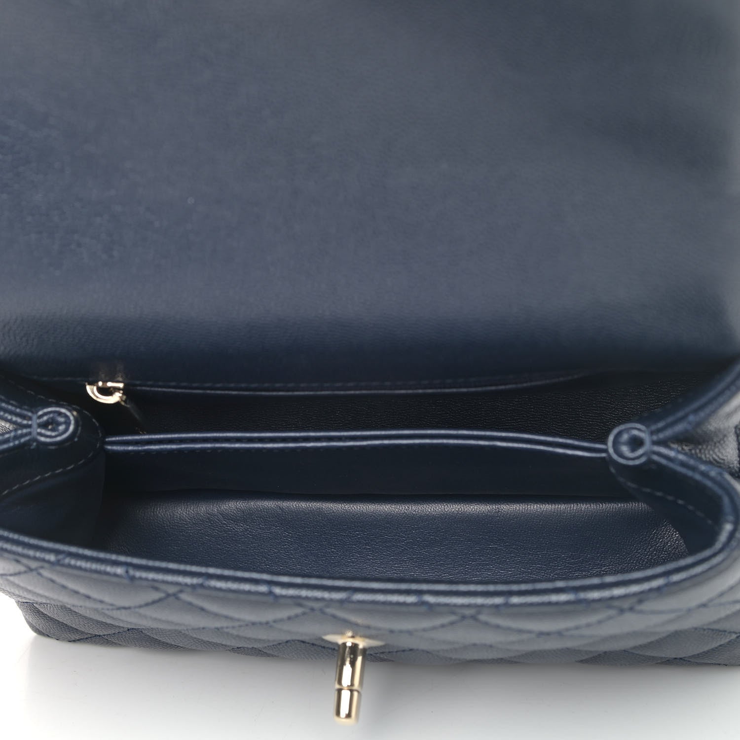 Chanel Caviar Quilted Mini Coco Handle Flap Navy Blue 4 of 4