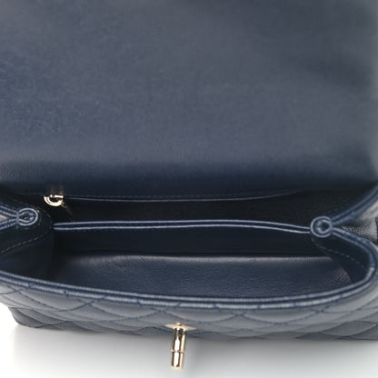 Chanel Caviar Quilted Mini Coco Handle Flap Navy Blue 4 of 4