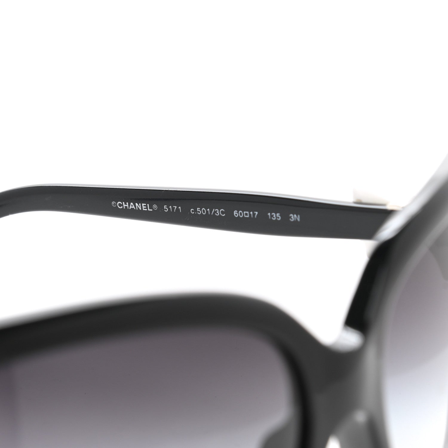 Chanel Acetate CC Bow Sunglasses 5171 Black White 5 of 7