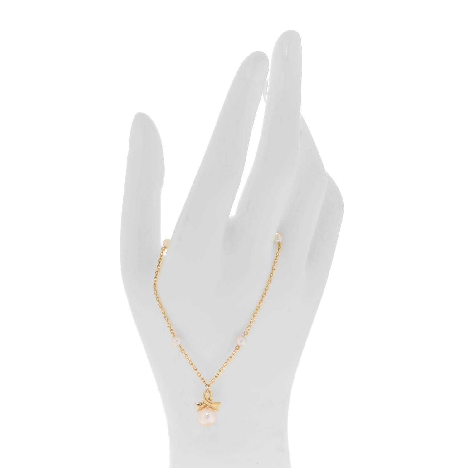 Mikimoto 18K Yellow Gold Akoya Pearl 3.5-4mm Station Bracelet 2 of 7