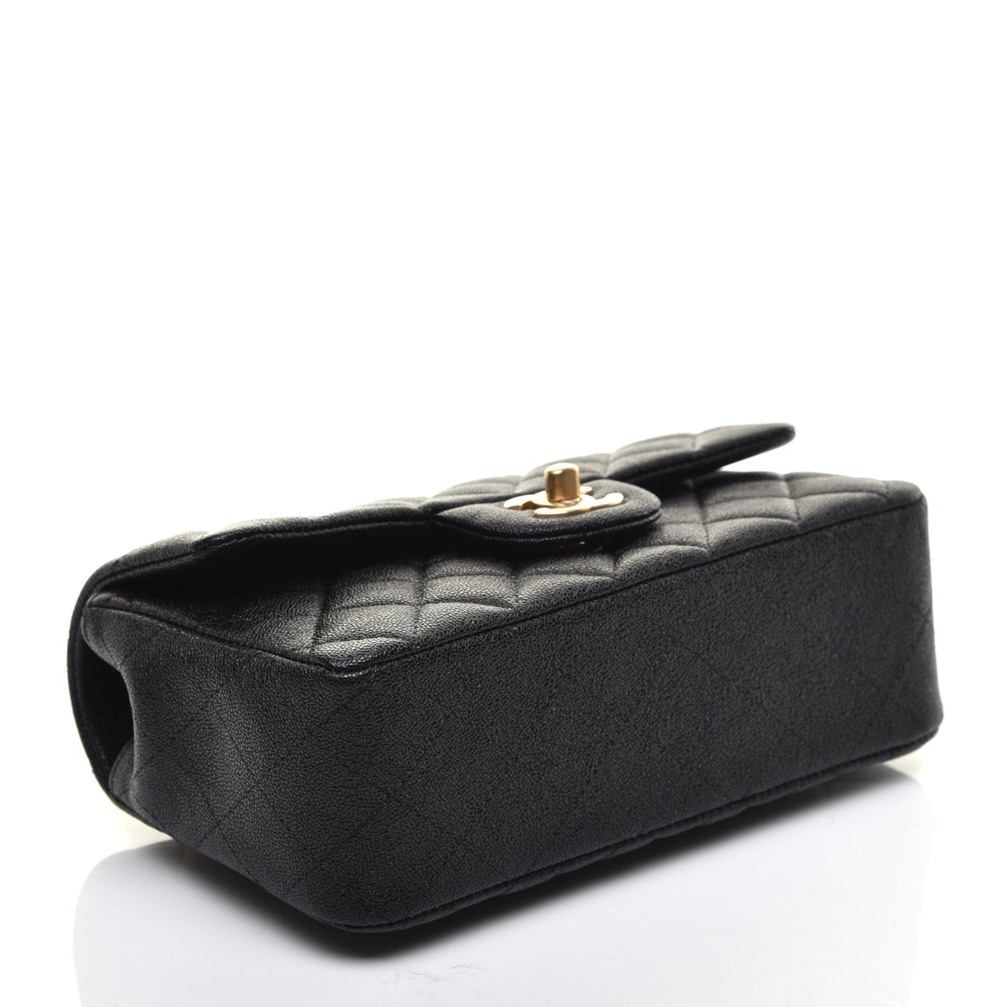 Caviar Quilted Mini Top Handle Rectangular Flap Black