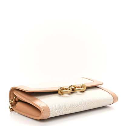 Saint Laurent Calfskin Canvas Le Maillon Chain Wallet Tan 4 of 9