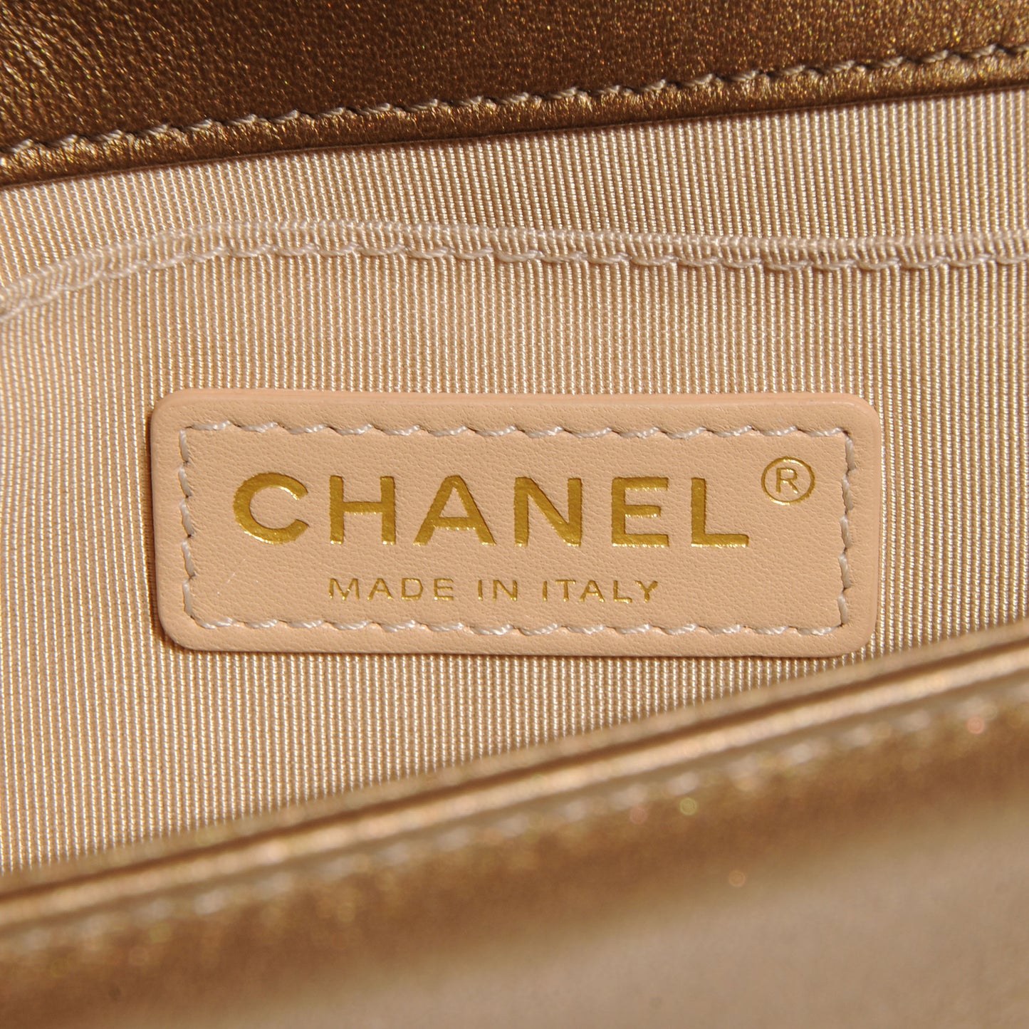 Lambskin Quilted Medium Boy Flap Dark Gold