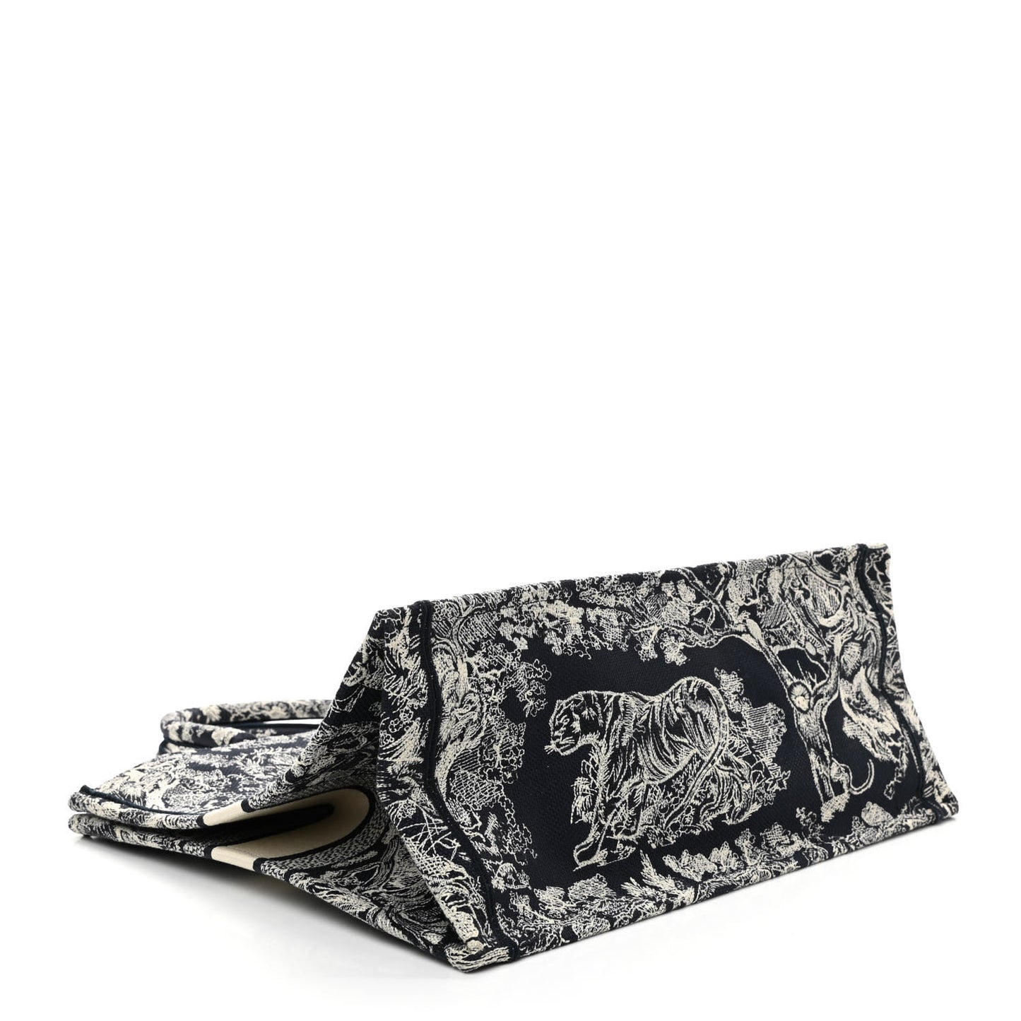 Canvas Embroidered Large Dioriviera Toile De Jouy Reverse Book Tote Blue