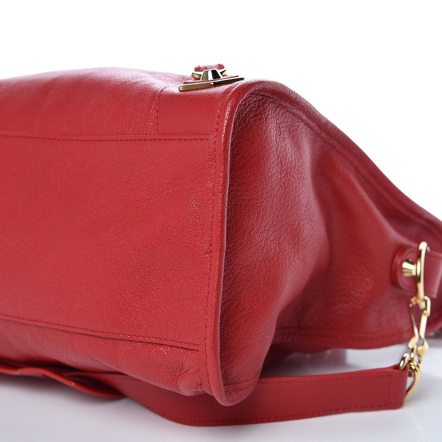 Chevre Gold Metallic Edge Hardware City Rouge Grenade
