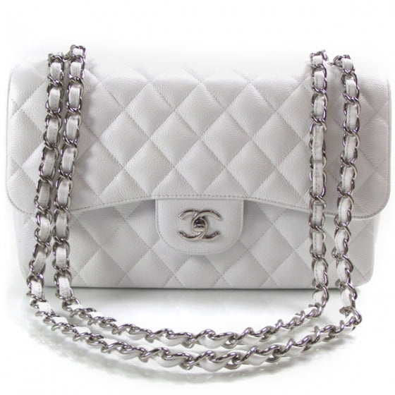 Caviar Jumbo Flap White