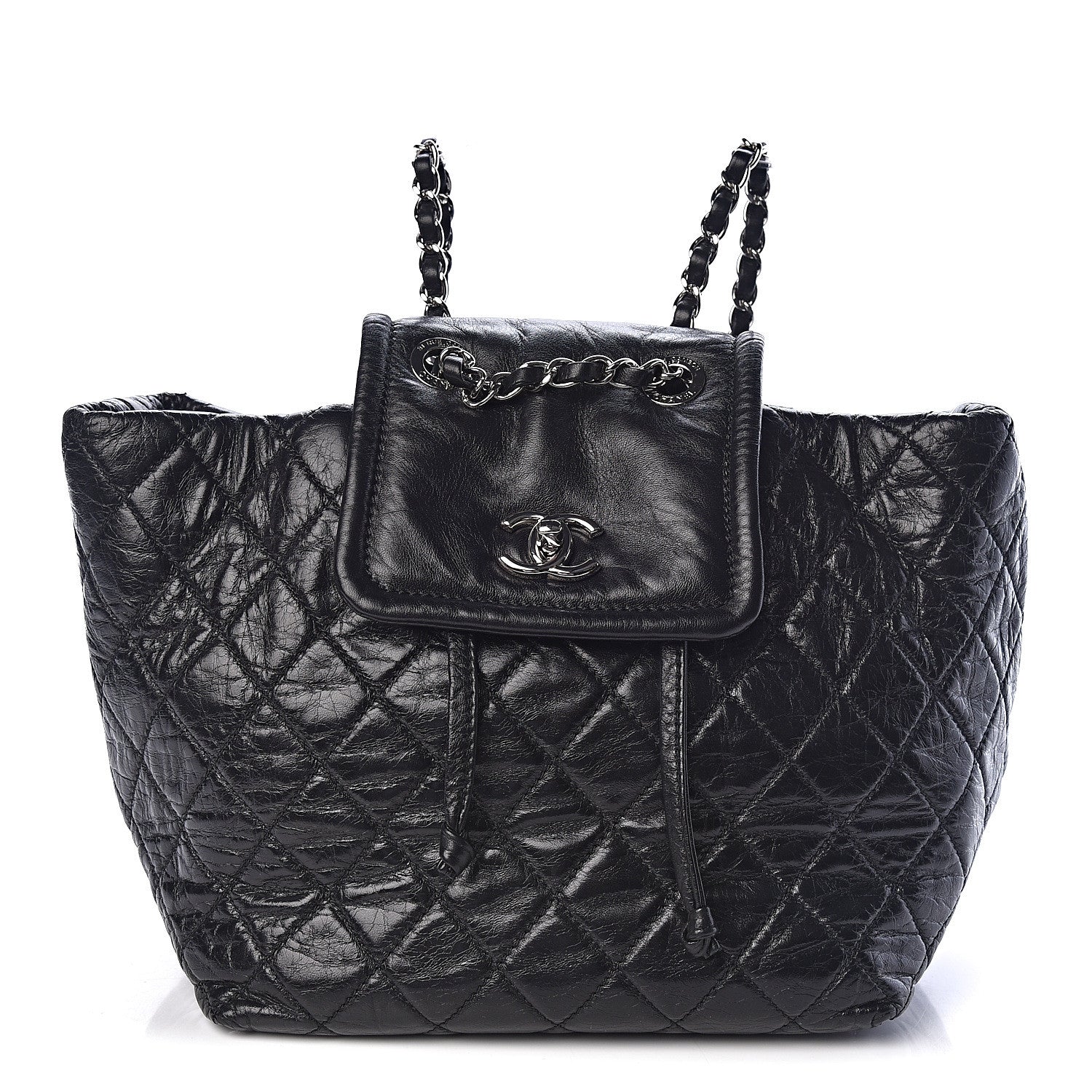 Chanel Glazed Calfskin Quilted Beijing Backpack Black 1 of 10