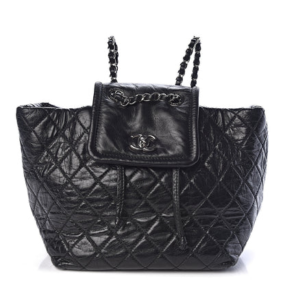 Chanel Glazed Calfskin Quilted Beijing Backpack Black 1 of 10
