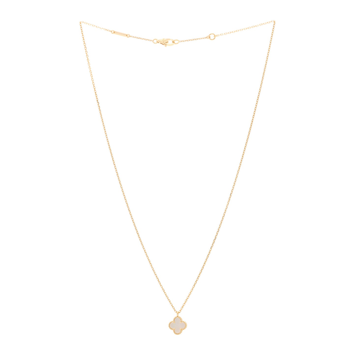 18K Yellow Gold Mother of Pearl Sweet Alhambra Pendant Necklace