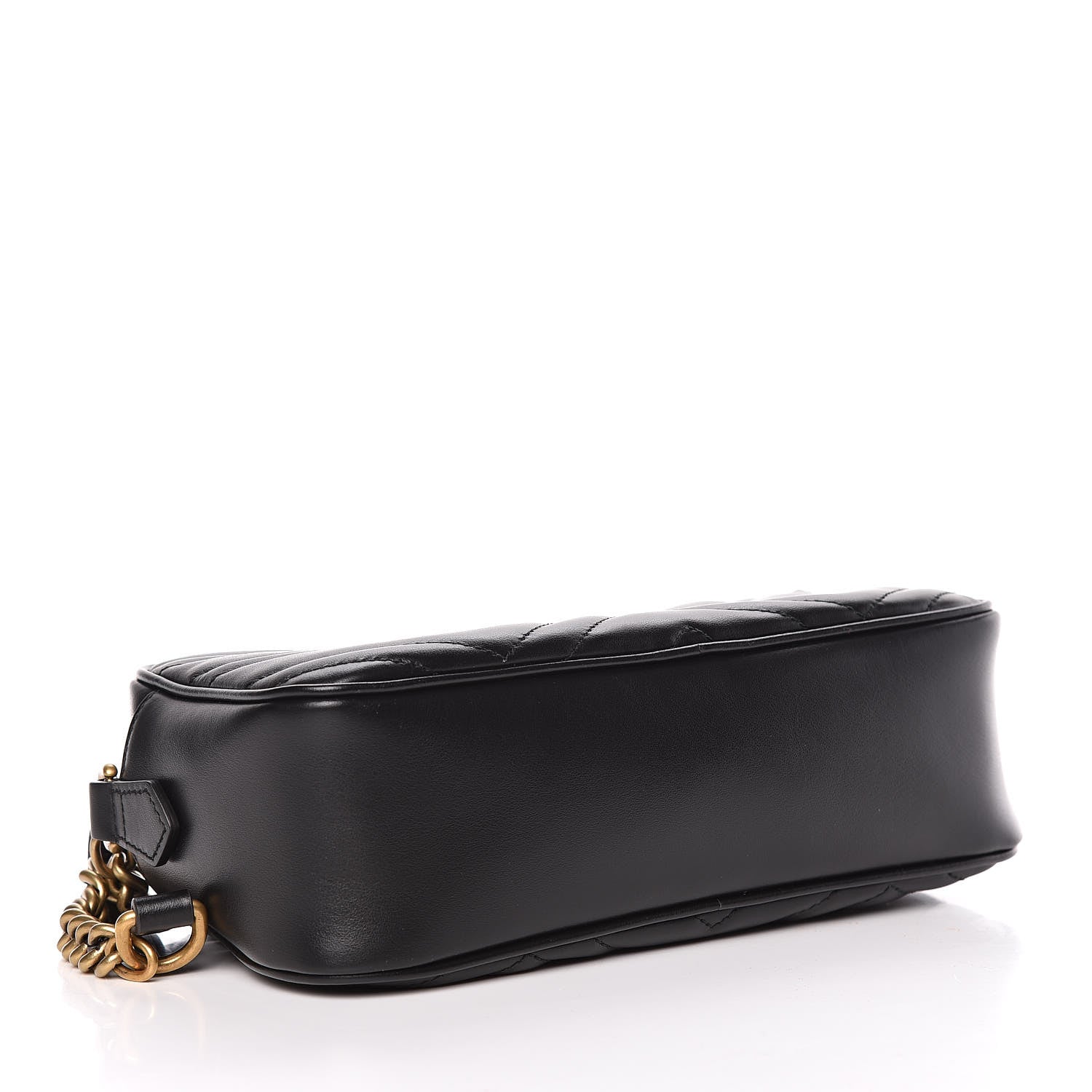 Gucci Calfskin Matelasse Small GG Marmont Chain Shoulder Bag Black 4 of 10