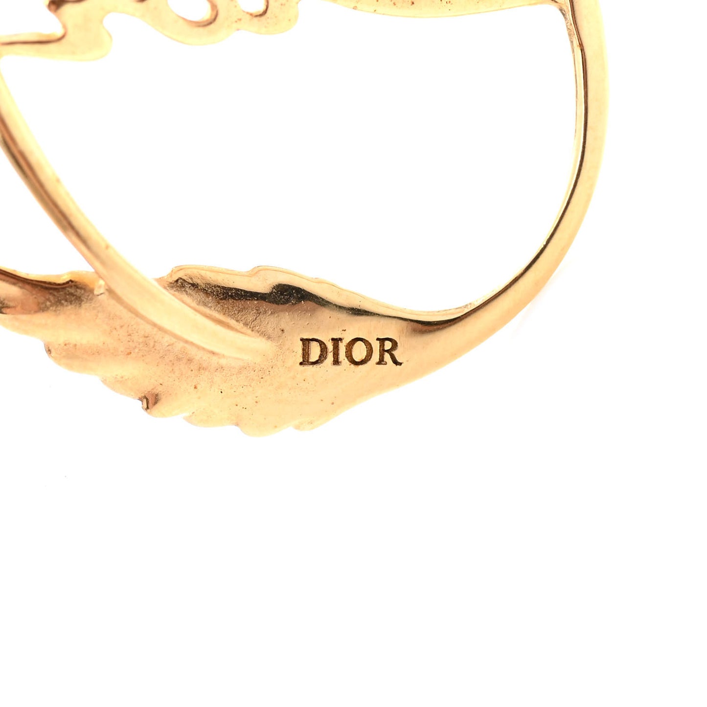 Metal Script Hoop Earrings Gold