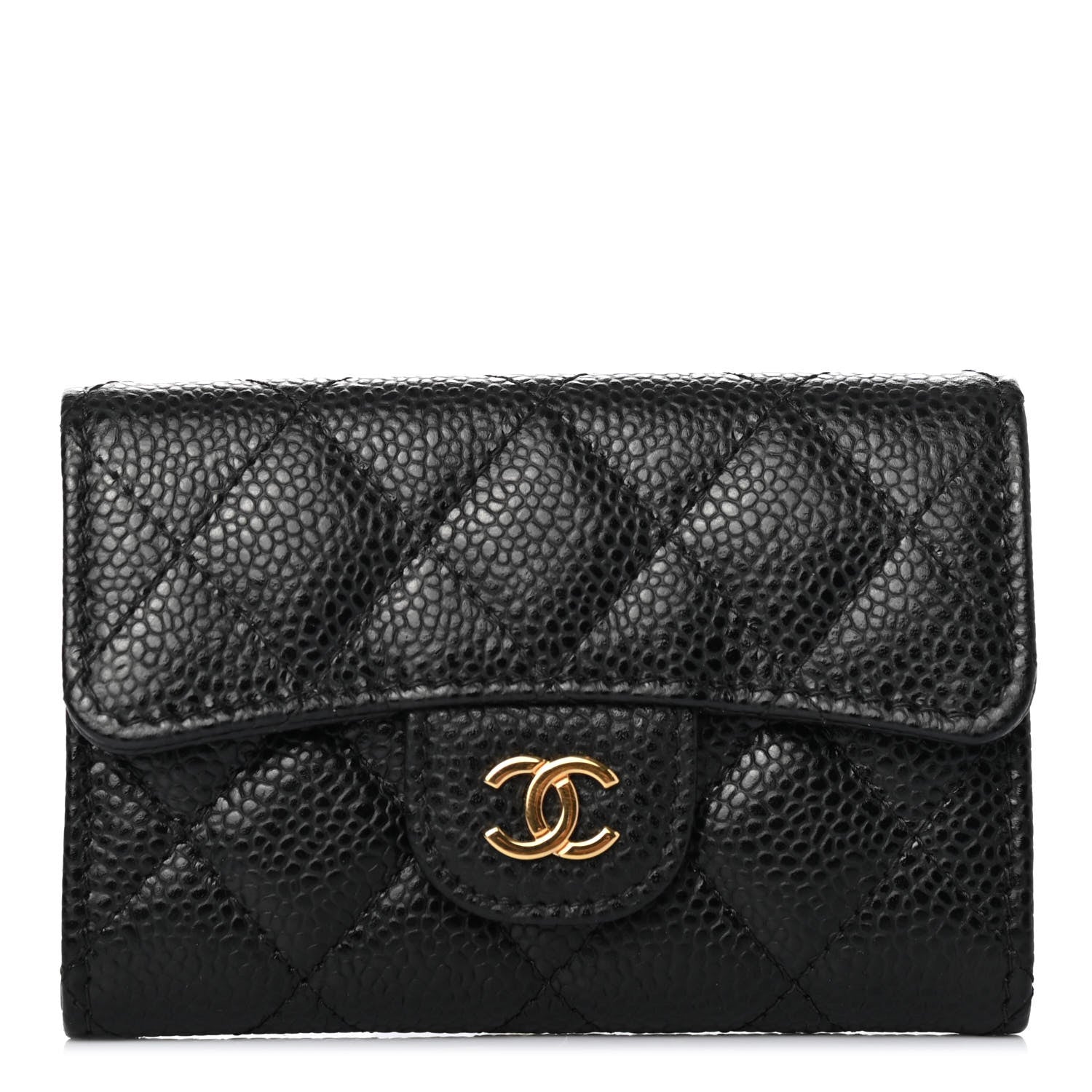 Chanel Caviar Quilted Flap Card Holder Wallet Black 1 of 4