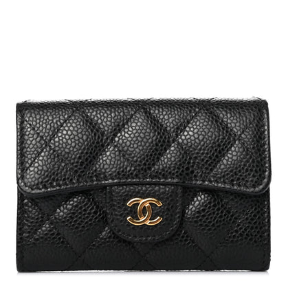 Chanel Caviar Quilted Flap Card Holder Wallet Black 1 of 4