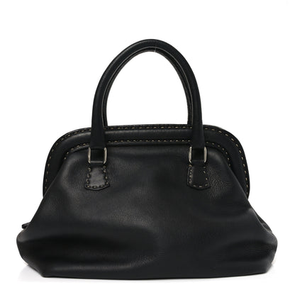 Fendi Calfskin Romano Selleria Adele 1328 Bag Black 1 of 13