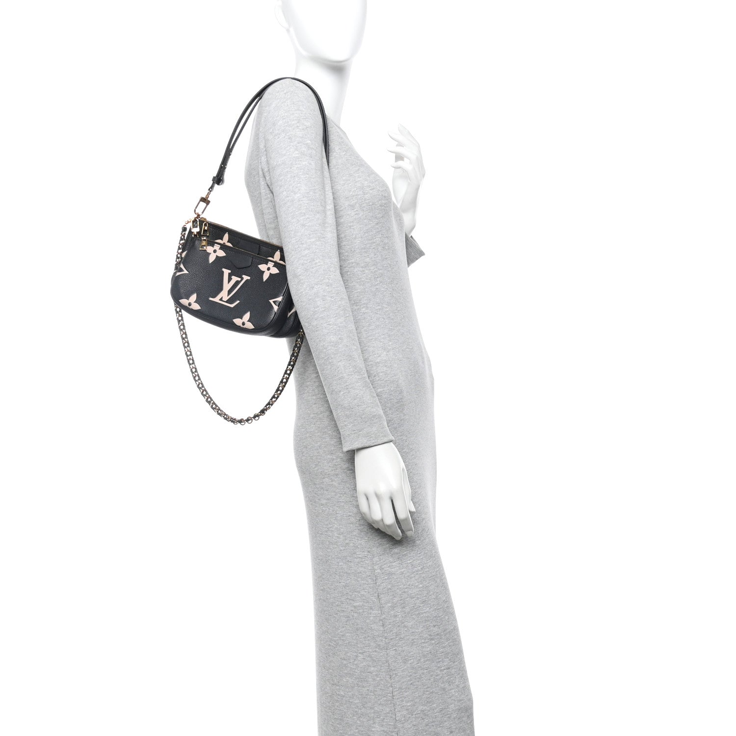 Louis Vuitton Empreinte Monogram Giant Multi Pochette Accessories Black Beige 2 of 9