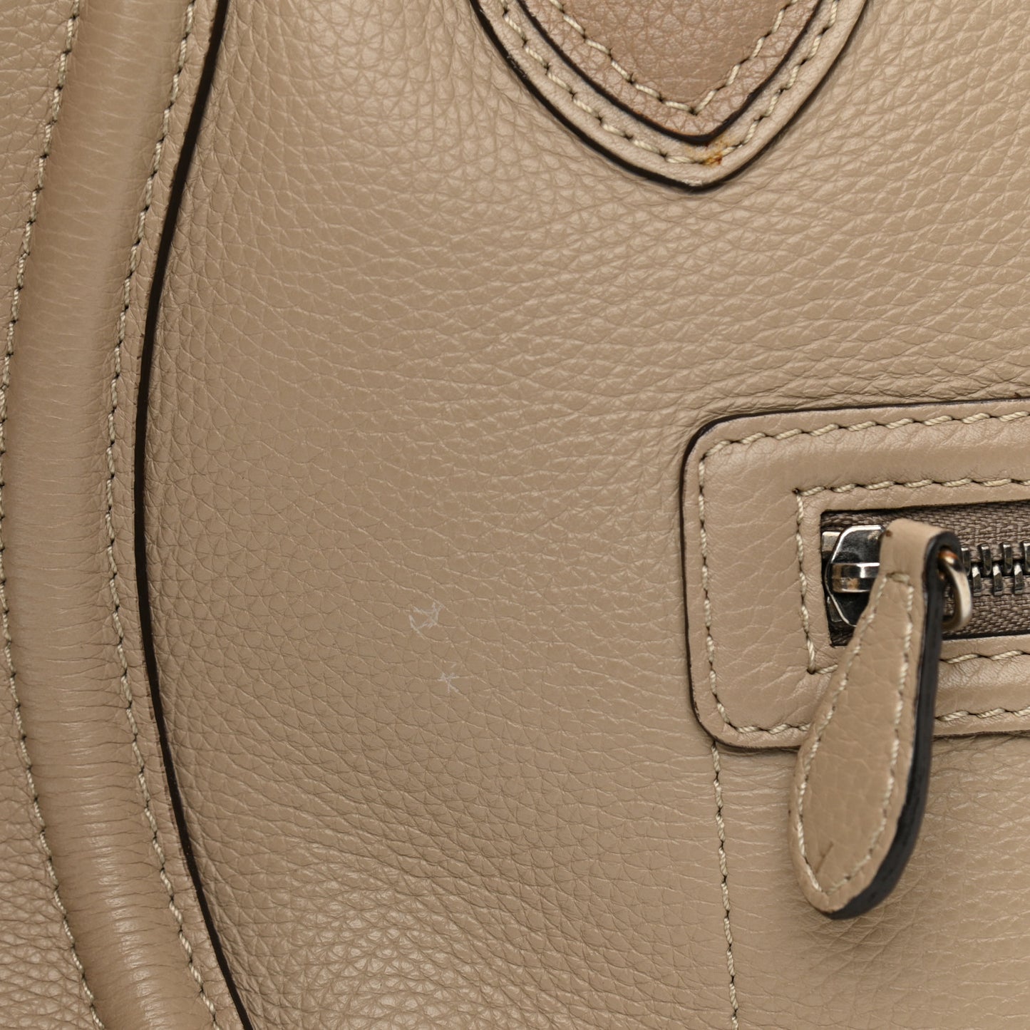 Drummed Calfskin Shoulder Luggage Dune