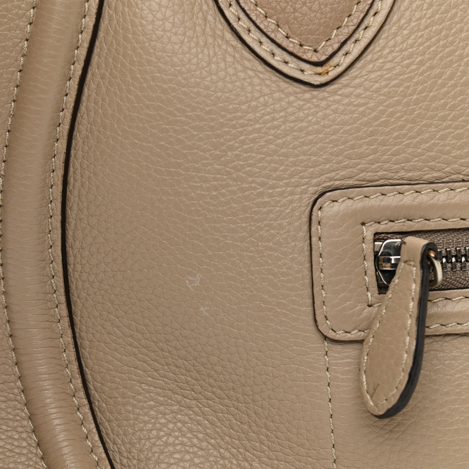 Celine Drummed Calfskin Shoulder Luggage Dune 11 of 17