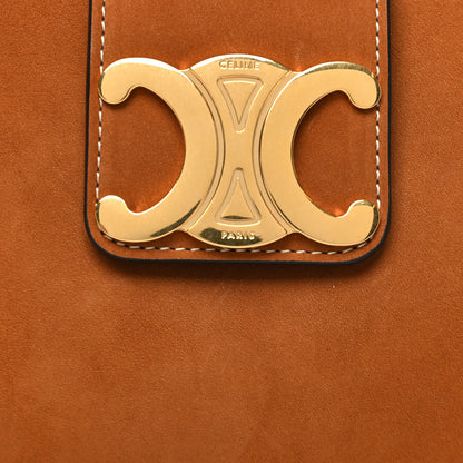 Celine Suede Medium Strap Ava Triomphe Shoulder Bag Camel 7 of 9