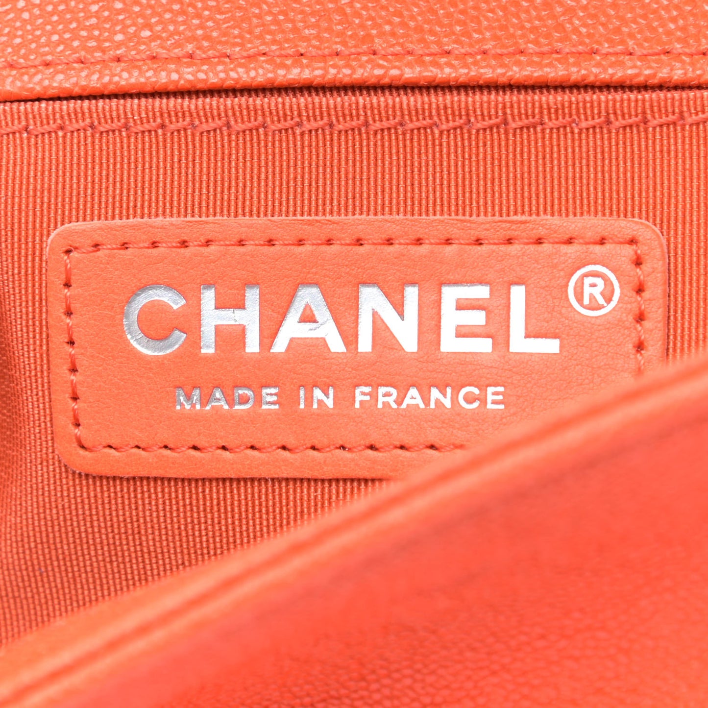 Caviar Quilted Small Boy Flap Orange