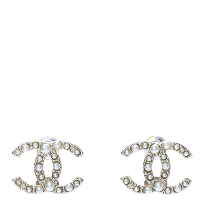 Chanel Pearl CC Earrings Light Gold 1 of 5