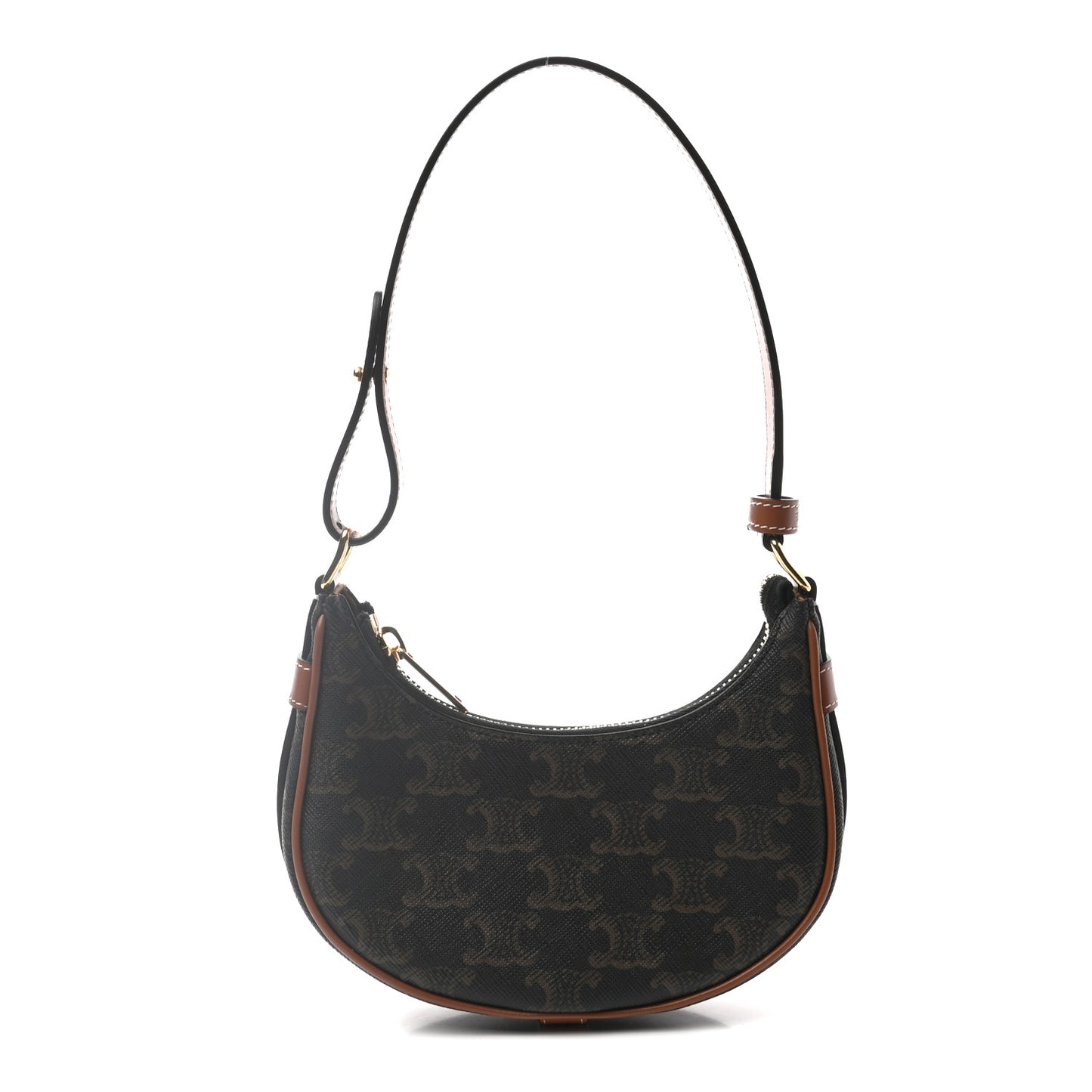 Canvas Calfskin Mini Ava Triomphe Shoulder Bag Tan