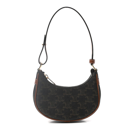 Celine Canvas Calfskin Mini Ava Triomphe Shoulder Bag Tan 1 of 7