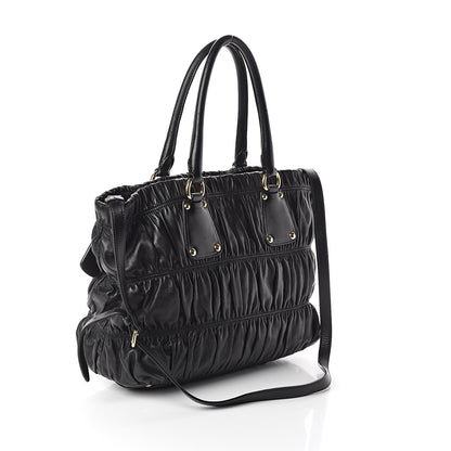 Prada Nappa Gaufre Tote Black 3 of 9