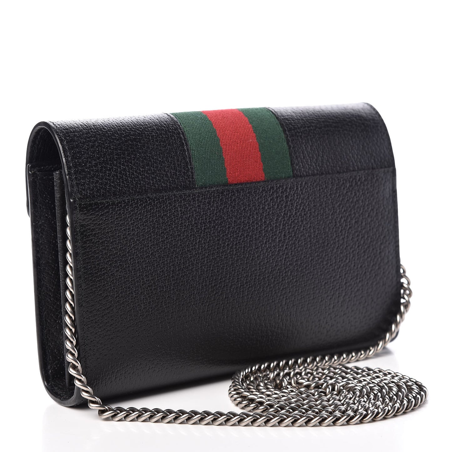 Calfskin Web Mini Dionysus Chain Wallet Black