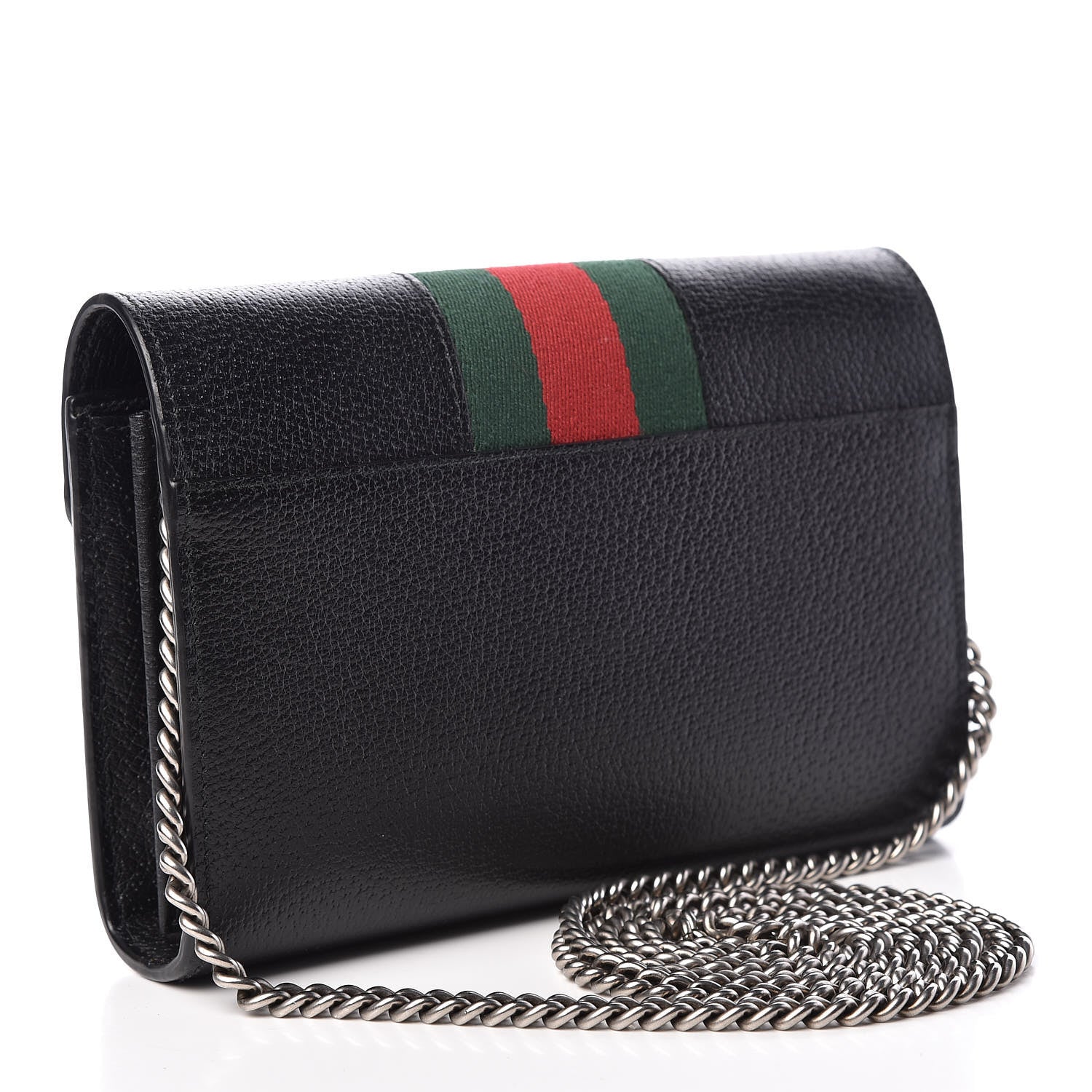 Gucci Calfskin Web Mini Dionysus Chain Wallet Black 3 of 10