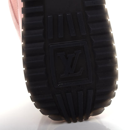 Louis Vuitton Suede Damier Azur Run Away Sneakers 40 Pink 9 of 10