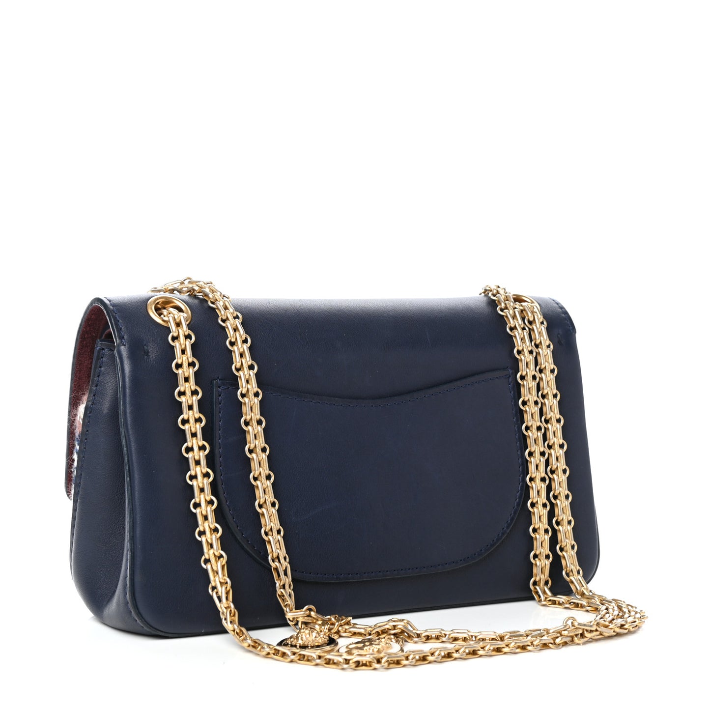 Smooth Calfskin Knit Nude 2.55 Reissue 225 Flap Navy