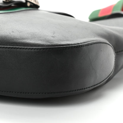Gucci Calfskin Web Stripe Medium Dionysus Hobo Black 9 of 10
