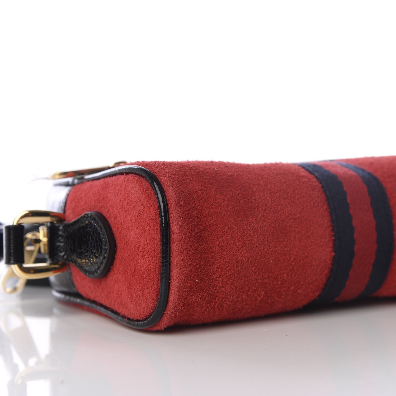 Gucci Suede Patent Web Mini Ophidia Shoulder Bag Red 7 of 10