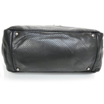 Chanel Metallic Calfskin Perforated Large Drill Accordion Flap Black 4 of 11