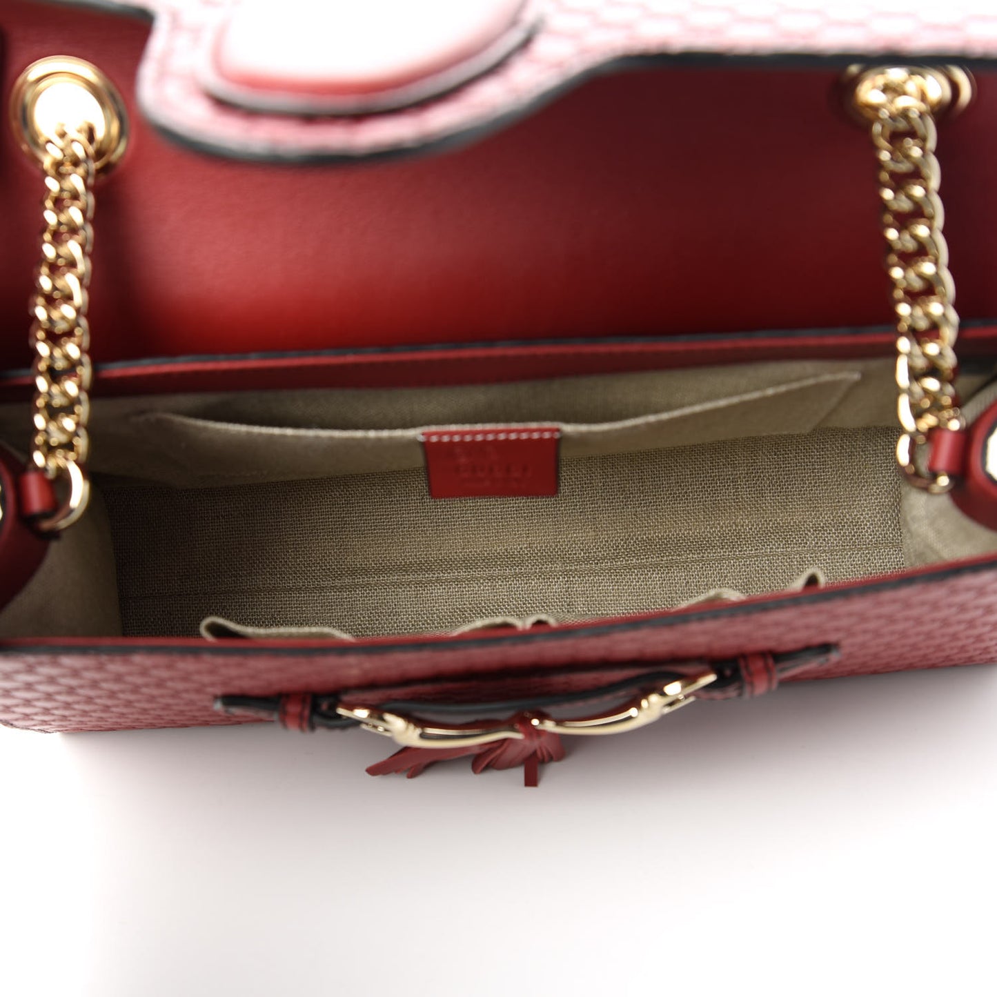Microguccissima Medium Emily Chain Shoulder Bag Red