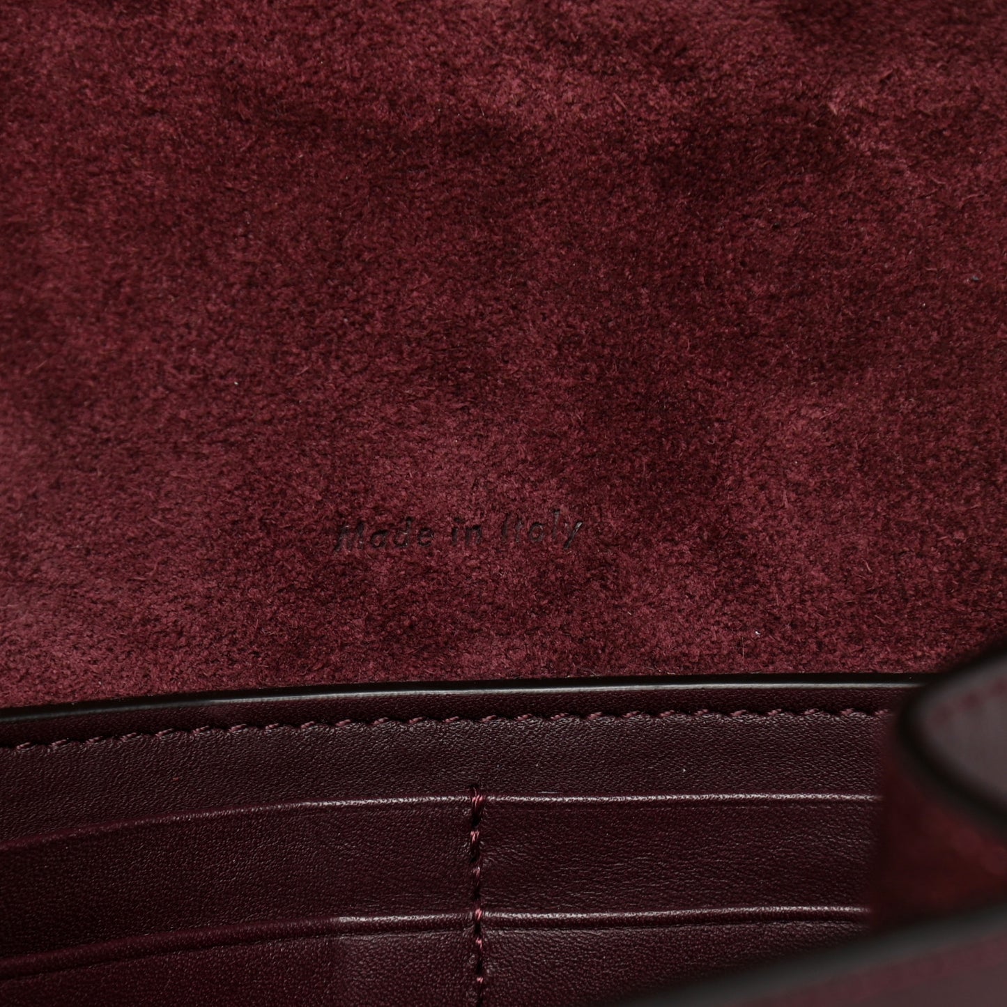 Smooth Calfskin Clutch on Chain Burgundy