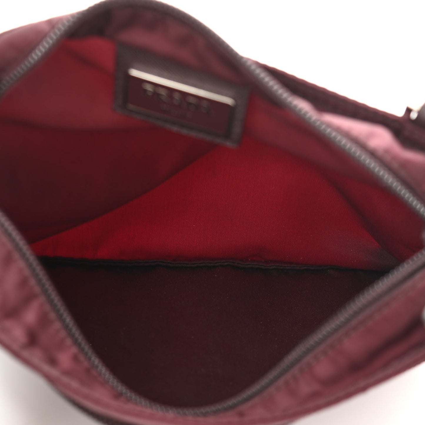 Tessuto Nylon Small Flat Messenger Bag Granato
