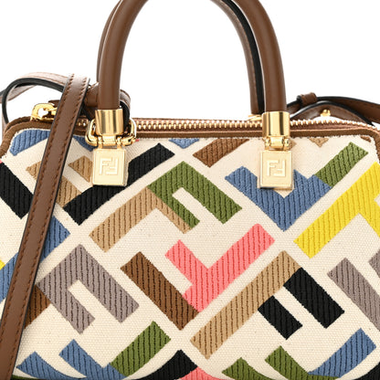 Fendi Canvas Vitello FF Multicolor Embroidered Mini By The Way Top Handle Boston Bag Multicolor 8 of 10