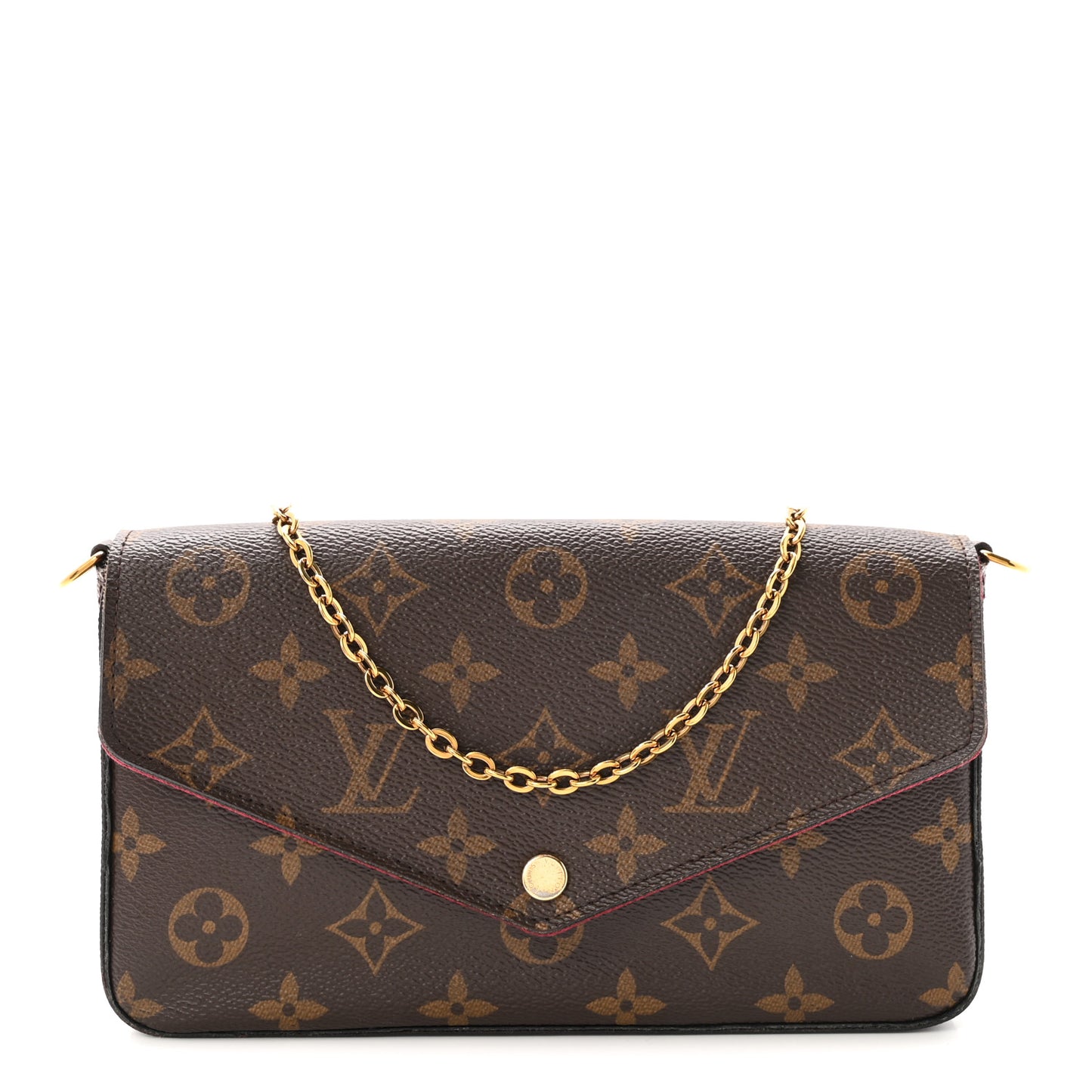 Monogram Pochette Felicie Chain Wallet Fuchsia