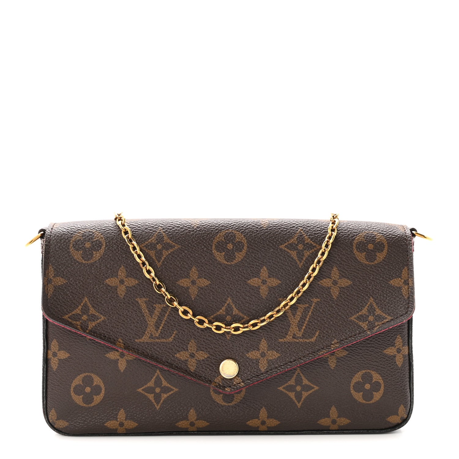Louis Vuitton Monogram Pochette Felicie Chain Wallet Fuchsia 1 of 10