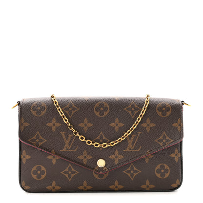 Louis Vuitton Monogram Pochette Felicie Chain Wallet Fuchsia 1 of 10
