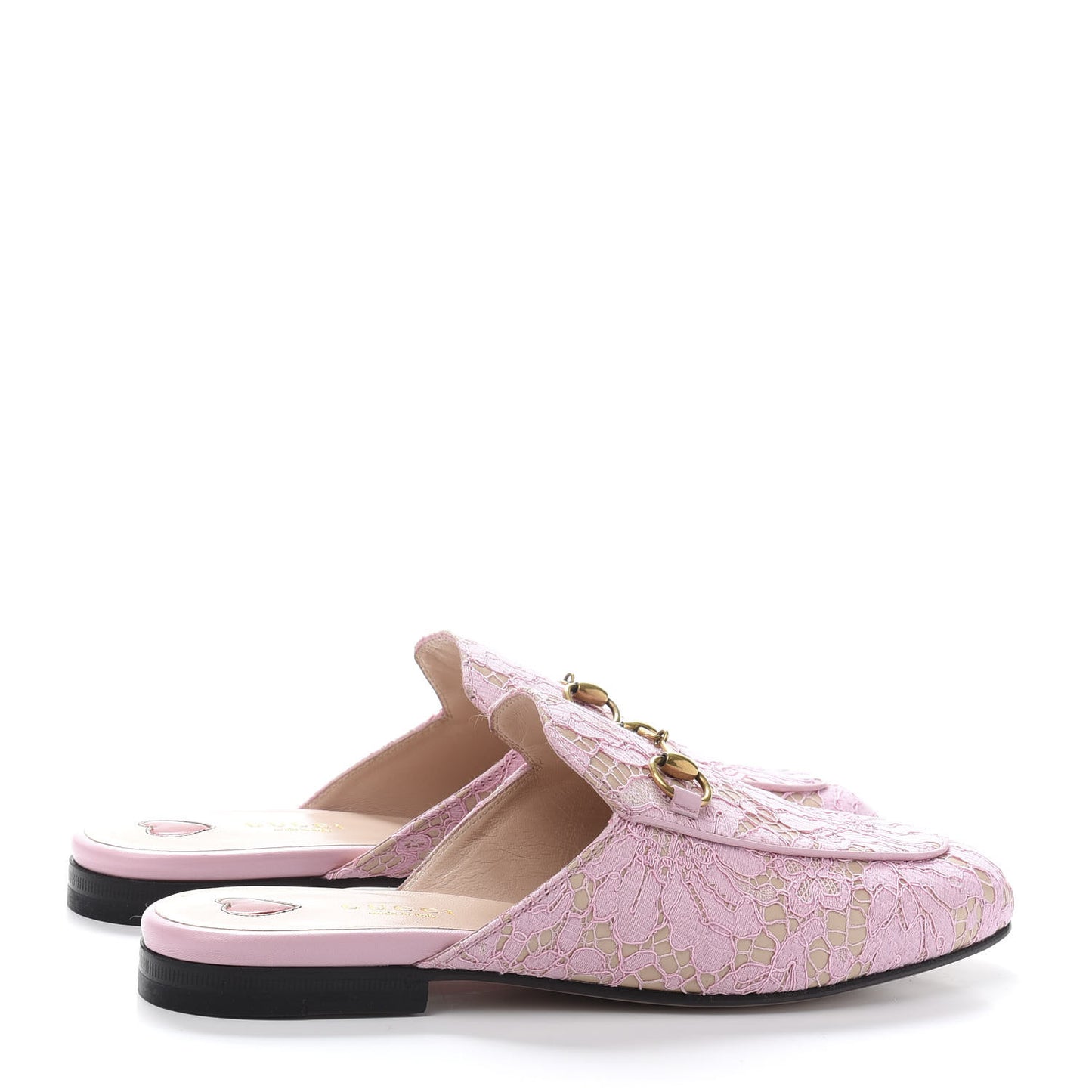 Lace Malaga Kid Womens Princetown Slippers 37.5 Sugar Pink Skin Rose